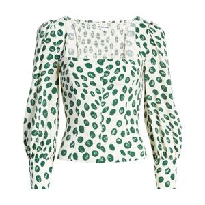 REFORMATION Calla Polkadot Blouse